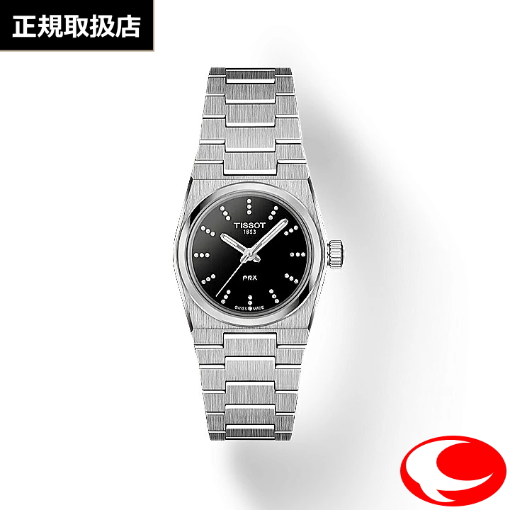 【TISSOT】ティソ PRX ピーアールエックス クォーツ 25mm　T137.010.11.056.00　ダイヤモンド入り文字盤 ブラック【正規２年間保証付き】T1370101105600