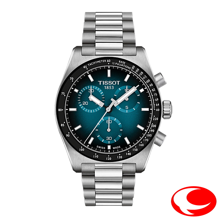 【TISSOT】ティソ Tissot PR516 40mm クロノグラフ スイス製クオーツ ブルーグラデーション文字盤 10気圧防水 T149.417.11.041.01 T1494171104101  スーパールミノバ 【TISSOT正規販売店】【メーカー２年間保証付き】