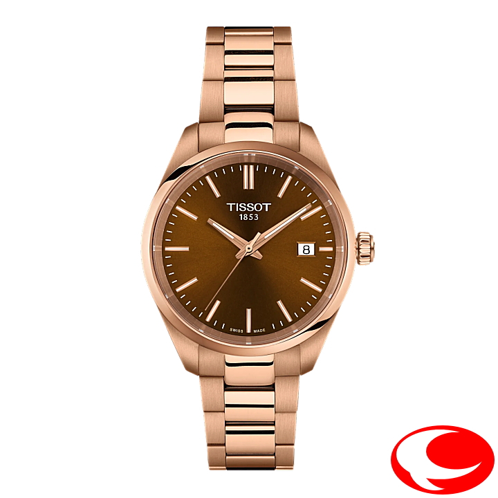 【TISSOT】ティソ PR 100 34mm クオーツ T1502103329100 T150.210.33.291.00 ブラウン文字盤 10気圧防水 サファイアガラス ローズゴールドPVD 【ティソ国内正規販売店】【正規２年間保証】