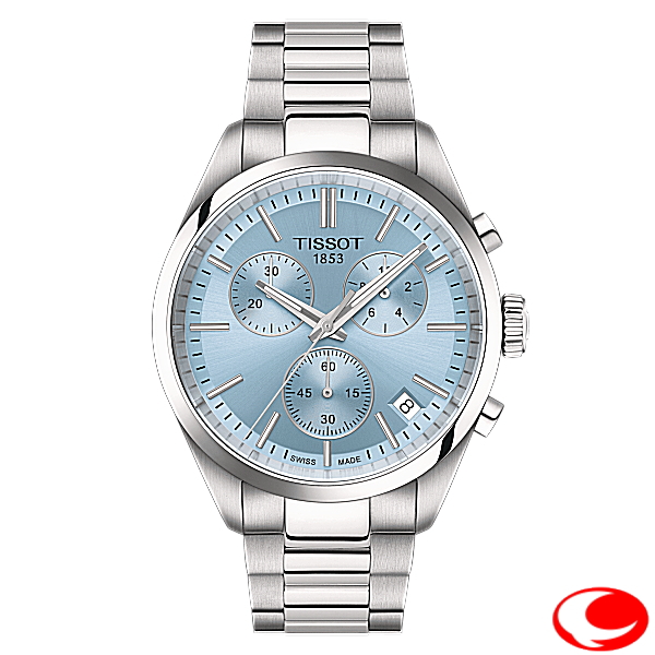ティソ ピーアール100 クロノグラフ クオーツ TISSOT PR100 CHRONOGRAPH アイスブルー T150.417.11.351.00 メンズウォッチ 10気圧防水 T1504171135100