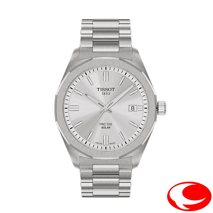 【TISSOT】ティソ PRC100 ピーアールシー 100 Solar Quartz ライトマスターソーラーテクノロジー搭載 ソーラークォーツ 39mm T151.422.11.031.00 T1514221103100 10気圧防水 シルバー文字盤