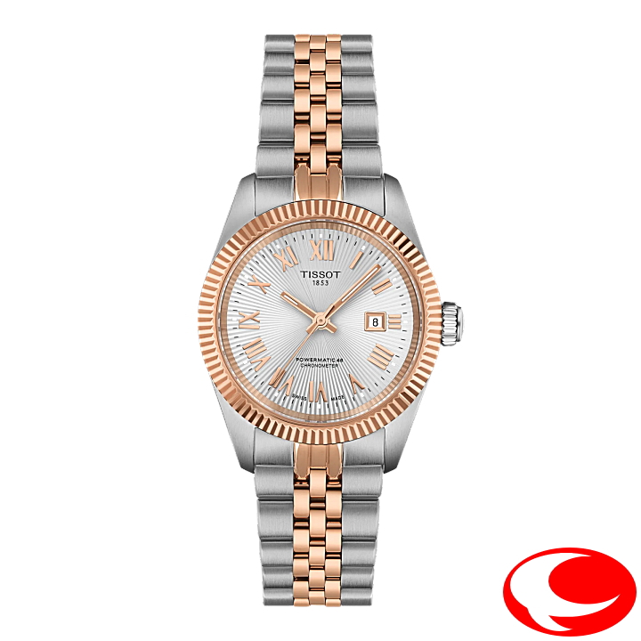 【TISSOT】ティソ バラード COSC クロノメーター認定 30mm 48時間パワーリザーブ 10気圧防水 シルバー文字盤 コンビ ローズゴールドPVD T1562082203300 T156.208.22.033.00 【ティソ国内正規販売店】【正規3年間保証】