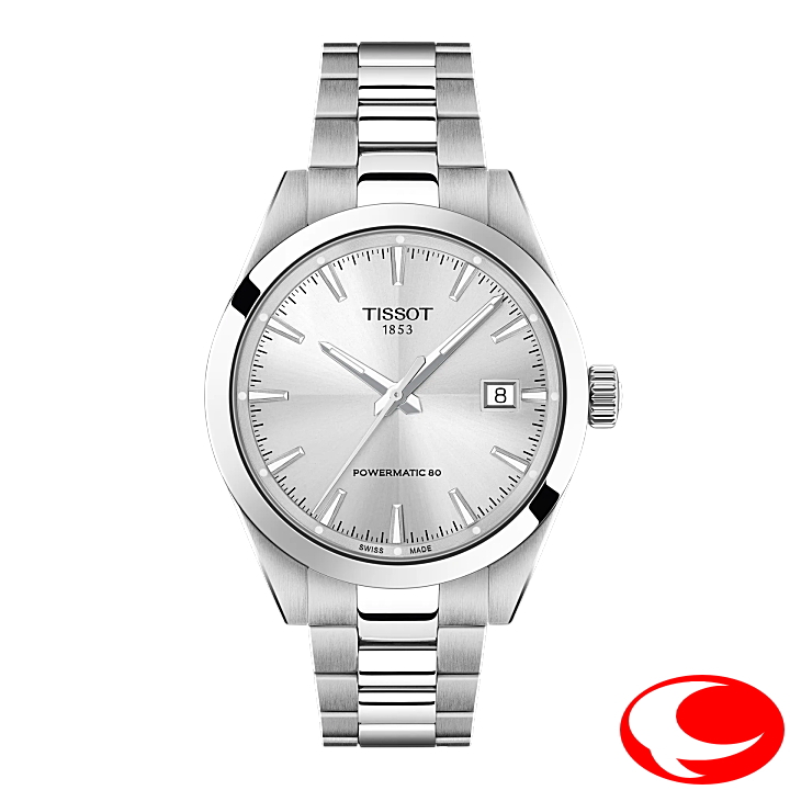 TISSOT ティソ Gentleman ジェントルマン 38mm T1658071103100  T165.807.11.031.00 シルバー文字盤 自動巻き パワーマティック80 ニヴァクロン製ヒゲゼンマイ【ティソ正規販売店】【メーカー２年間保証付き】