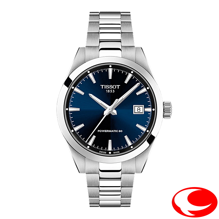 TISSOT ティソ Gentleman ジェントルマン 38mm  T1658071104100  T165.807.11.041.00  ブルー文字盤 自動巻き パワーマティック80 ニヴァクロン製ヒゲゼンマイ【ティソ正規販売店】【メーカー２年間保証付き】