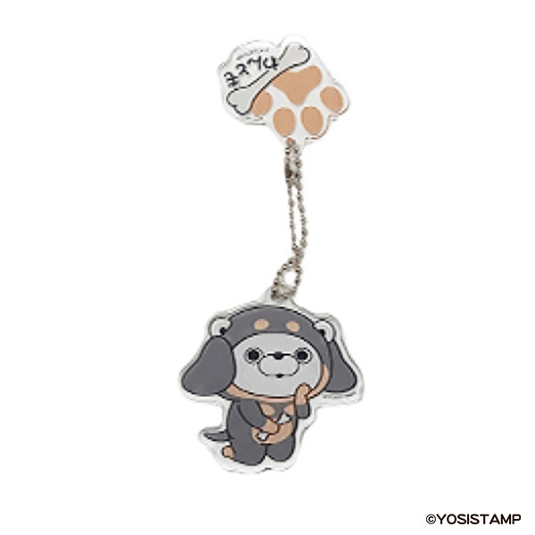 ヨッシースタンプわんとも2連キーホルダー　くまさん