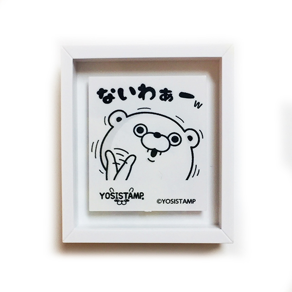 額縁型キーホルダー＆バッジ　Bくま