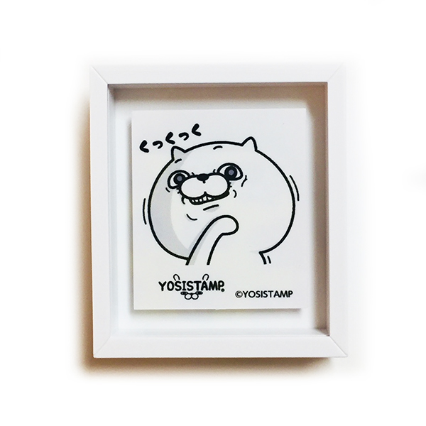 額縁型キーホルダー＆バッジ　Cぬこ