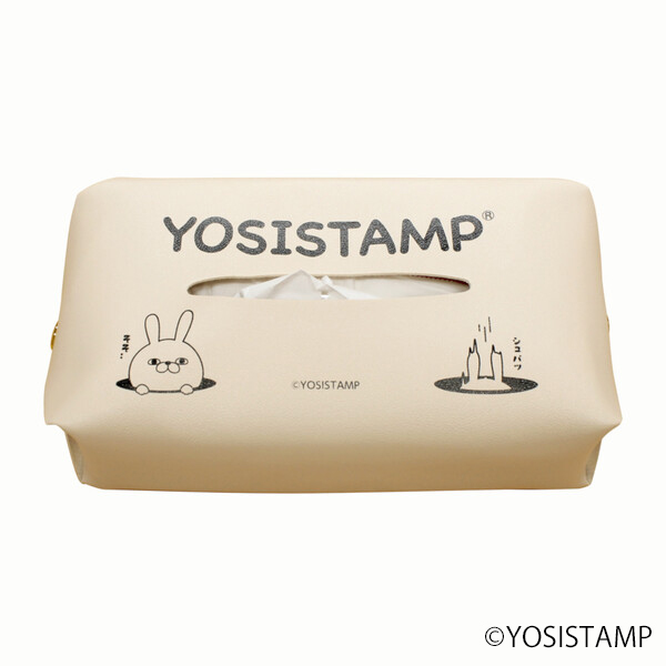 ヨッシースタンプ　ティッシュケース　ベージュ4580004705959