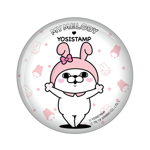 ヨッシースタンプ×サンリオキャラクターズ　缶バッジ　うさぎさん　4580560325318