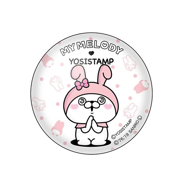 ヨッシースタンプ×サンリオキャラクターズ　ガラスマグネット　うさぎさん　4580560325462