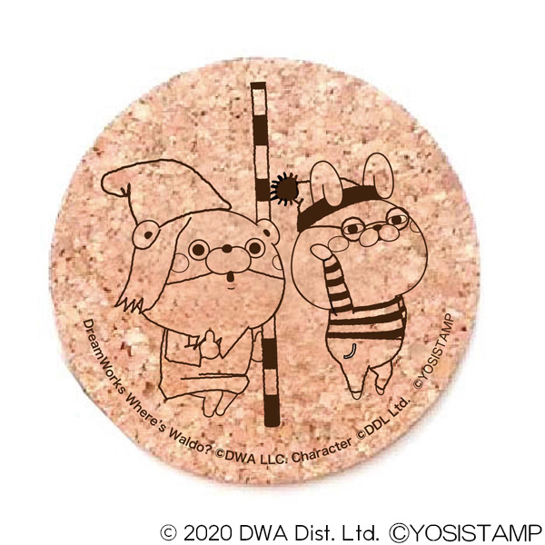 ヨッシースタンプ×ウォーリーをさがせ！　コルクコースター　くまさん&うさぎさん 4580560335997