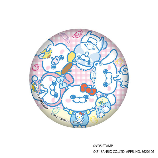 ヨッシースタンプ×サンリオキャラクターズ　パステルポップ　キラキラ缶バッジ　集合　4580721960921