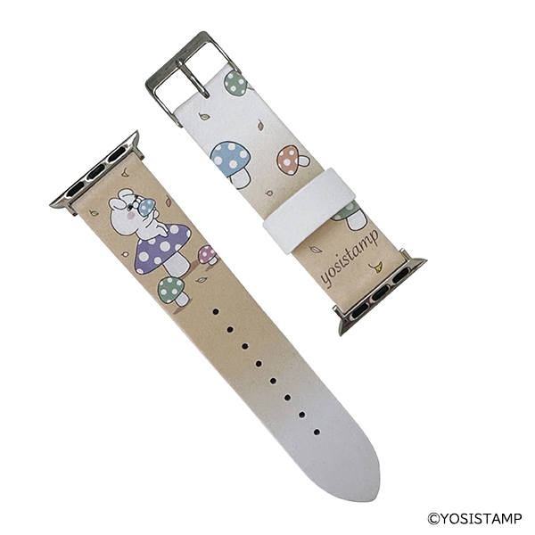 AppleWatch レザーバンド／きのこ・うさぎさん