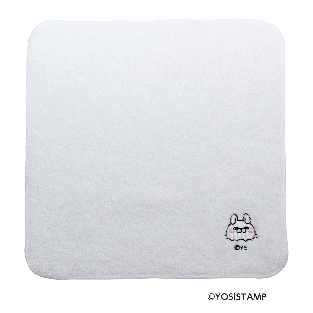 刺繍今治ハンドタオル・白／ポコッ（うさぎさん）