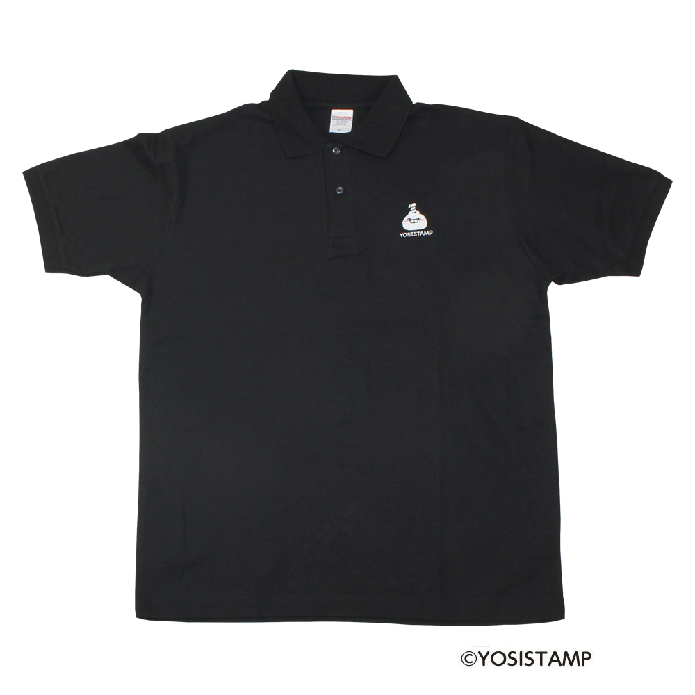 刺繍ポロシャツ（黒）／聞こえなーい（うさぎさん）