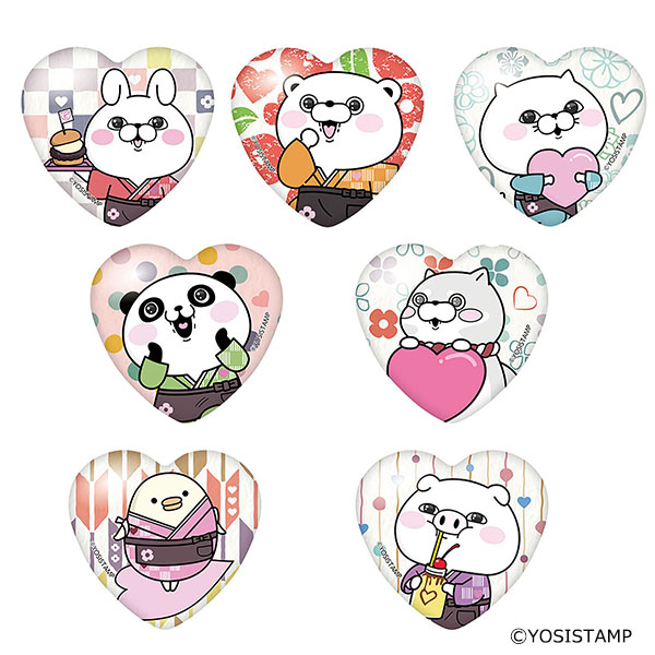 ヨッシースタンプ×大三萬年堂HANARE　カフェ　ハート缶バッチ（ランダム）
