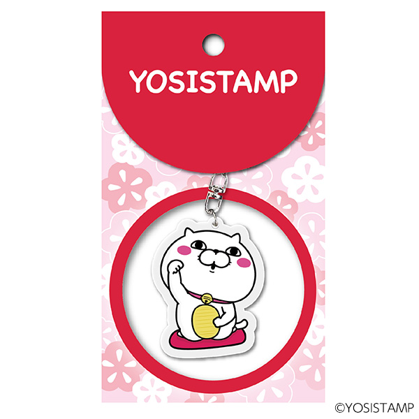 台湾商品ぬこ100%アクリルキーホルダー(招き猫）