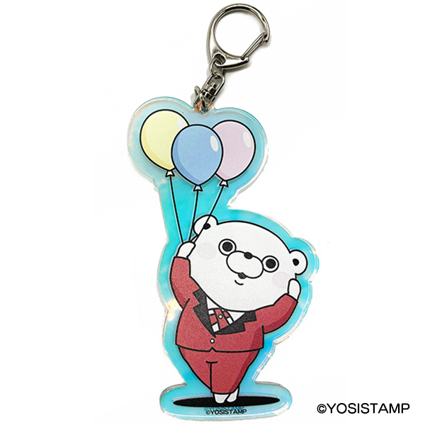 うさぎさん＆くまさん10周年オーロラアクリルキーホルダーくまさんA