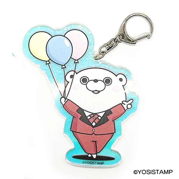 うさぎさん＆くまさん10周年オーロラアクリルキーホルダーくまさんB