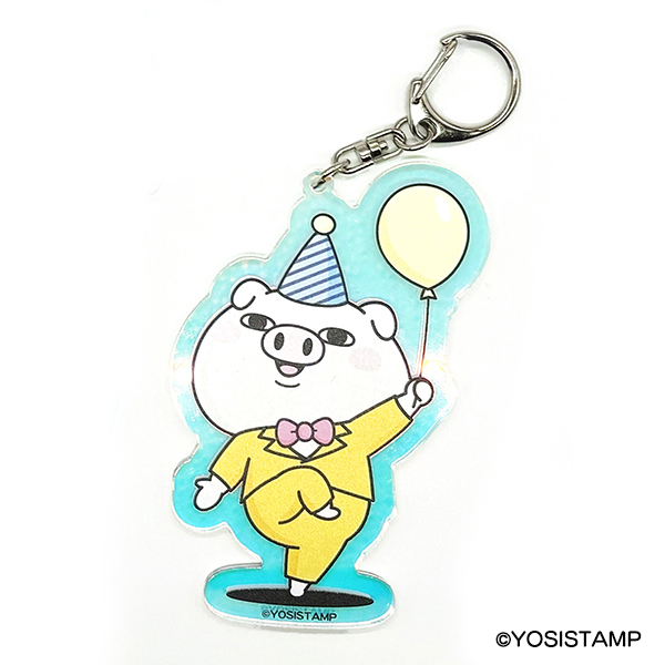 うさぎさん＆くまさん10周年オーロラアクリルキーホルダーぶたさん