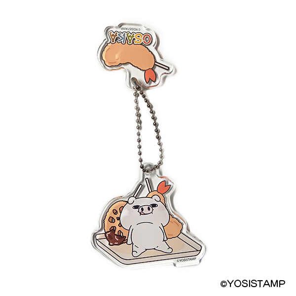 ヨッシスタンプ　大阪　二連アクリルキーホルダー　ぶたさん
