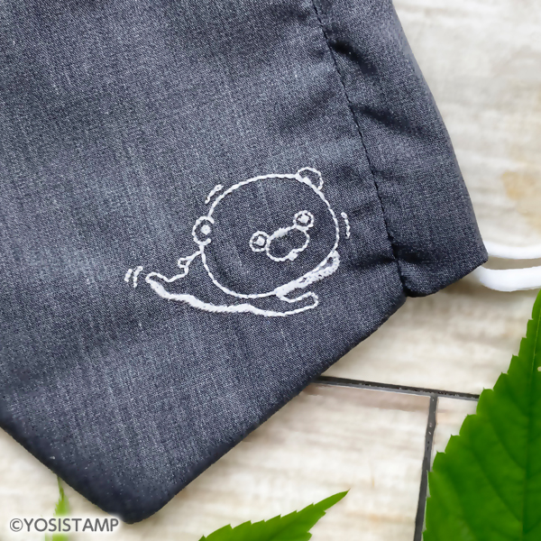 ヨッシースタンプ 刺繍入りガーゼマスク（くまさん）