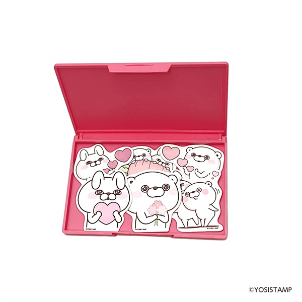 ヨッシースタンプ フレークシール入りカードケース ピンク
