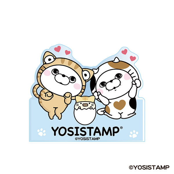ヨッシースタンプニャンとも スタンドメモクリップ（くまさん＆ぬこさま）