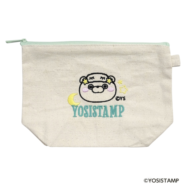 お星さま刺繍ポーチ／くまさん（ミント） C-777