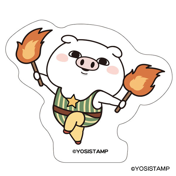 ステッカー ヨッシースタンプ サーカスぶたさん