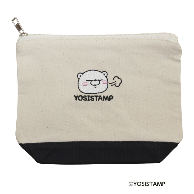 刺繍ポーチ(舟形)/ふーっ(くまさん)