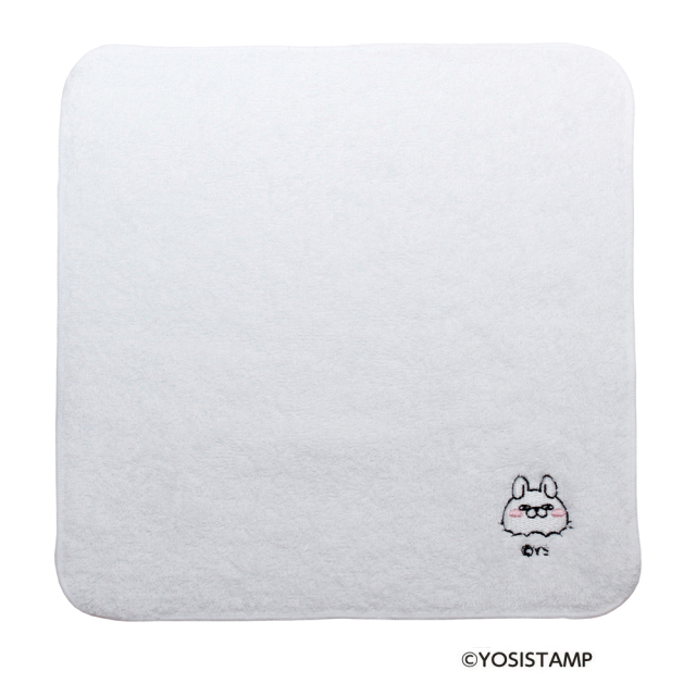 刺繍今治ハンドタオル・白／ポコッ（うさぎさん）