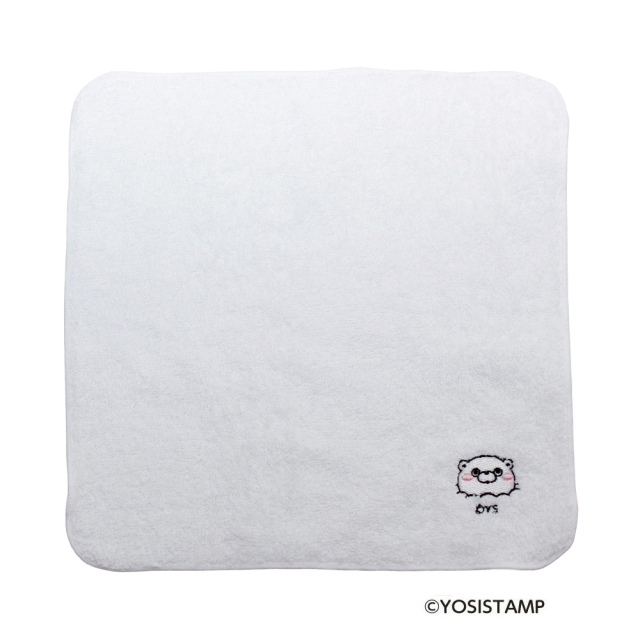 刺繍今治ハンドタオル・白/ポコッ(くまさん)