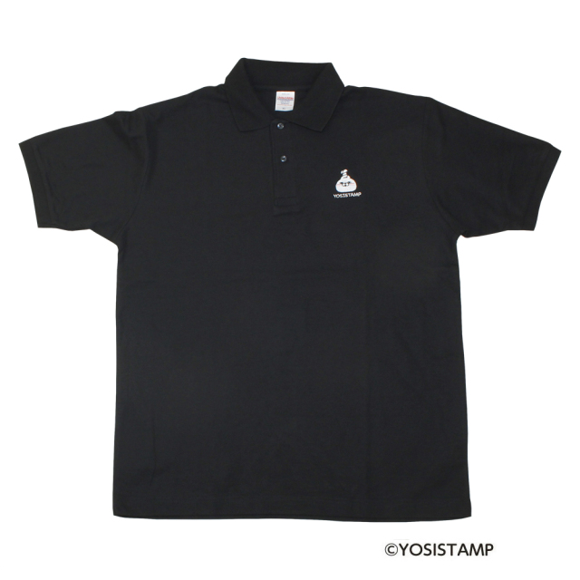 刺繍ポロシャツ（黒）／聞こえなーい（うさぎさん）