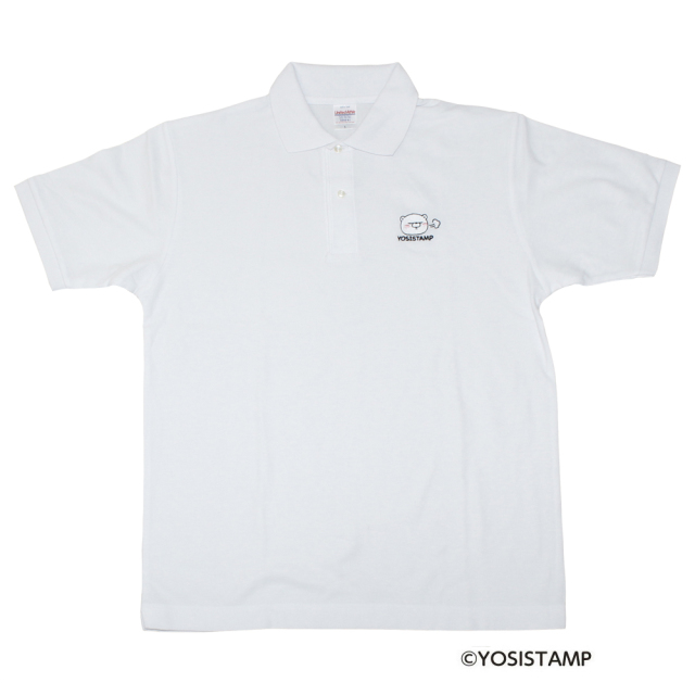 刺繍ポロシャツ(白)/ふーっ(くまさん)