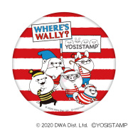 ヨッシースタンプ×ウォーリーをさがせ！　缶バッジ　７５ミリ　集合 4580560335812