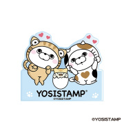 ヨッシースタンプニャンとも スタンドメモクリップ（くまさん＆ぬこさま）