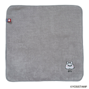 刺繍今治ハンドタオル・グレー／ポコッ（うさぎさん）