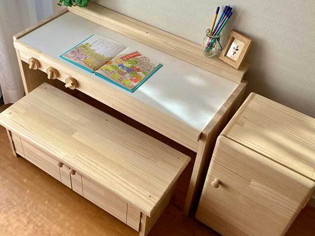 送料無料】木製ままごとキッチン《キッズ変身デスク》ワイドタイプ