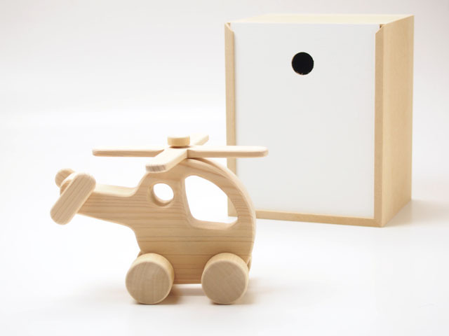 木の玩具はたらくのりものヘリコプター