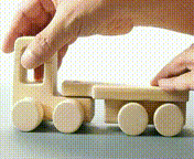 木の玩具はたらくのりものトレーラー