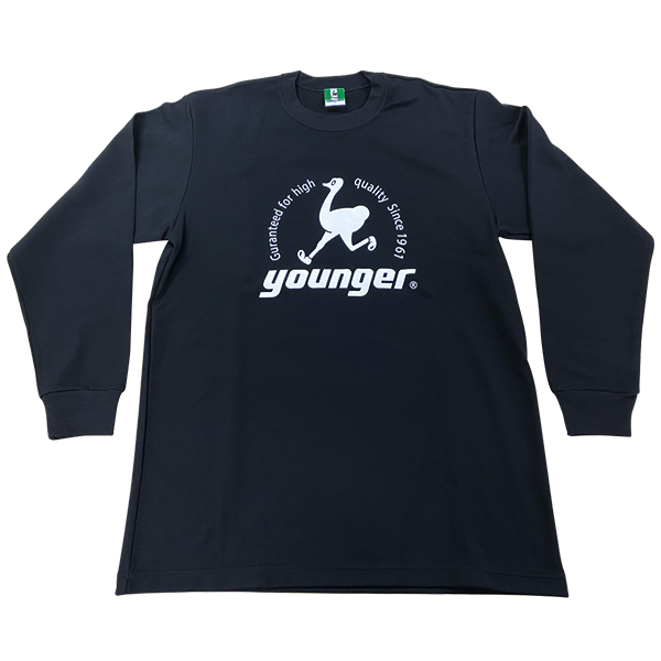 【数量限定】ヤンガー（Younger）ロゴ入り長袖Ｔシャツ（ブラック）【メール便可】