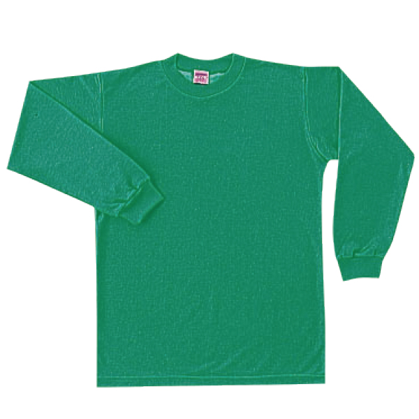 【日本製】ヤンガー（Younger）JPN長袖無地Ｔシャツ（グリーン）【メール便可】