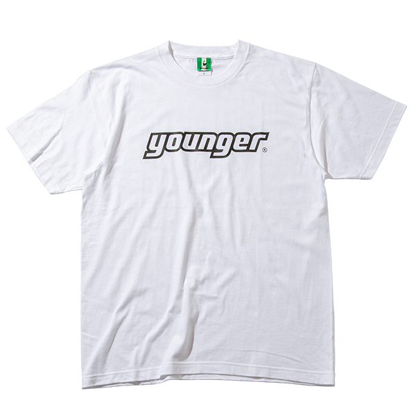 【公式ショップ限定】ヤンガー（Younger）ロゴＴシャツＡ(ホワイト×ブラック）【メール便可】