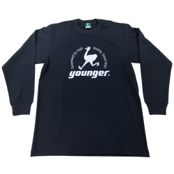 【数量限定】ヤンガー（Younger）ロゴ入り長袖Ｔシャツ（ブラック）【メール便可】