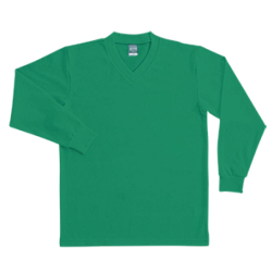 【日本製】ヤンガー（Younger）JPN長袖無地V首Tシャツ（グリーン）【メール便可】