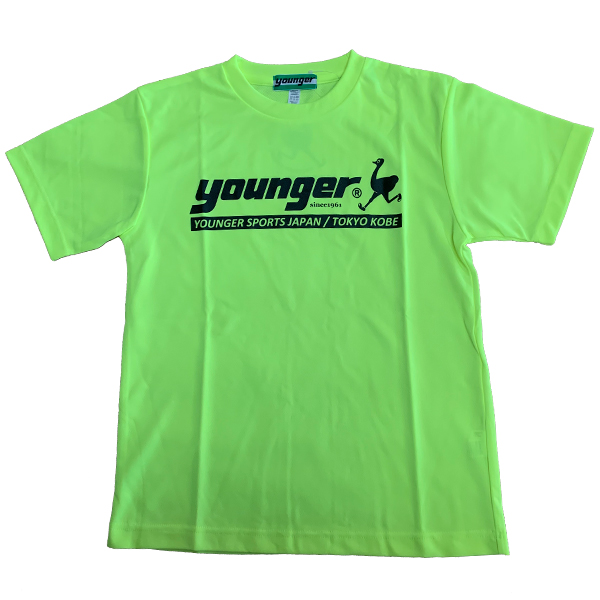 蛍光イエロー グラフィックTシャツパンツセット ヤンガー（Younger）ロゴ入りプラクティスTシャツ（蛍光