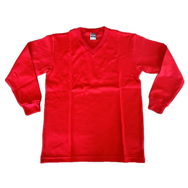 JPN長袖無地V首Tシャツ（レッド）