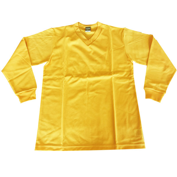 JPN長袖無地V首Tシャツ（イエロー）