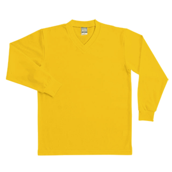 JPN長袖無地V首Tシャツ（イエロー）
